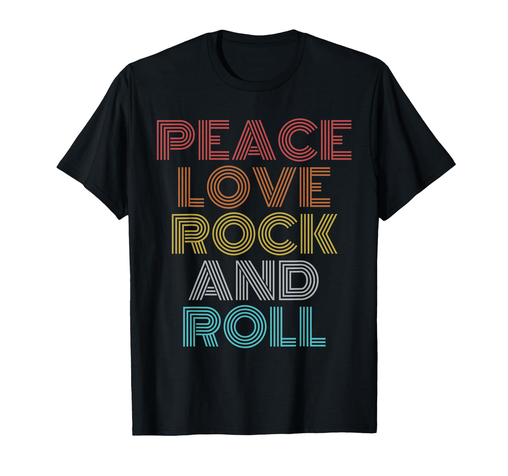 Peace Love Rock And Roll T-Shirt - Custom Art Print Unisex - T-Shirt, Sweatshirt, Hoodie