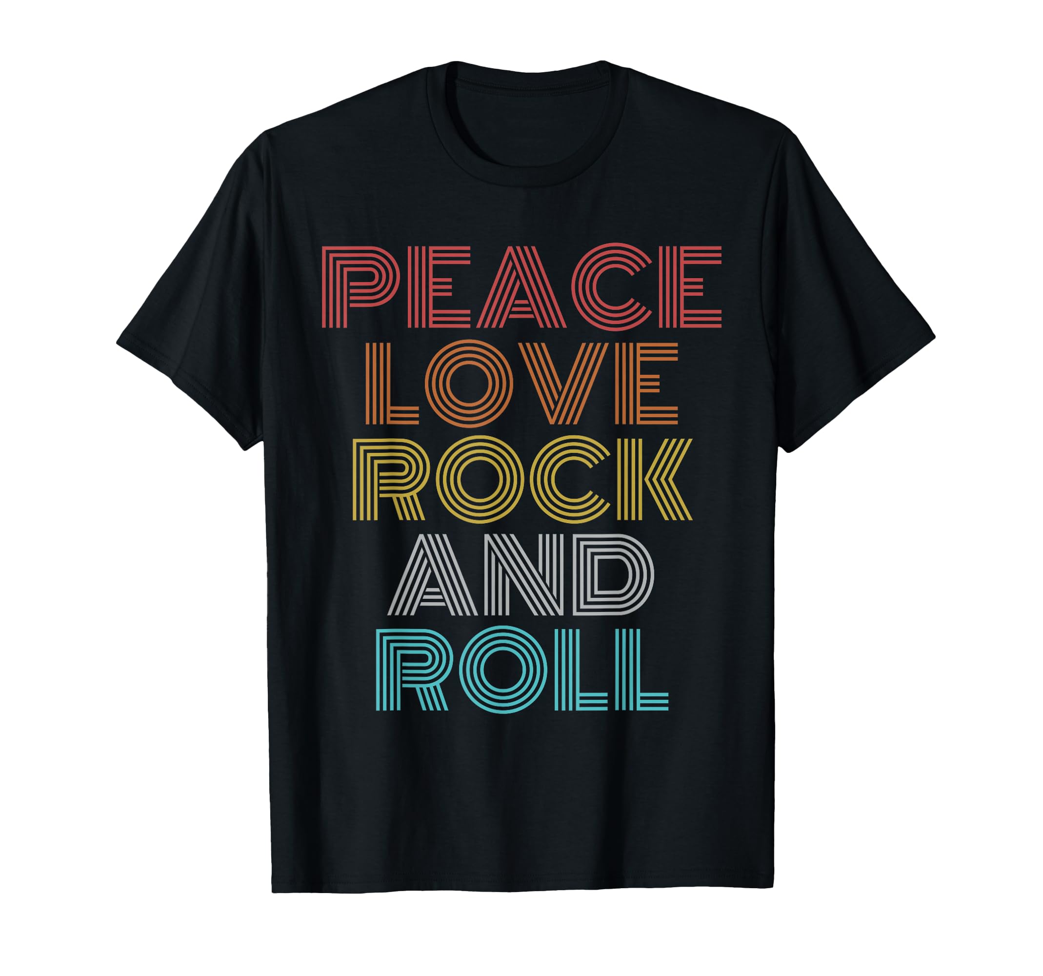Peace Love Rock And Roll T-Shirt - Custom Art Print Unisex - T-Shirt, Sweatshirt, Hoodie