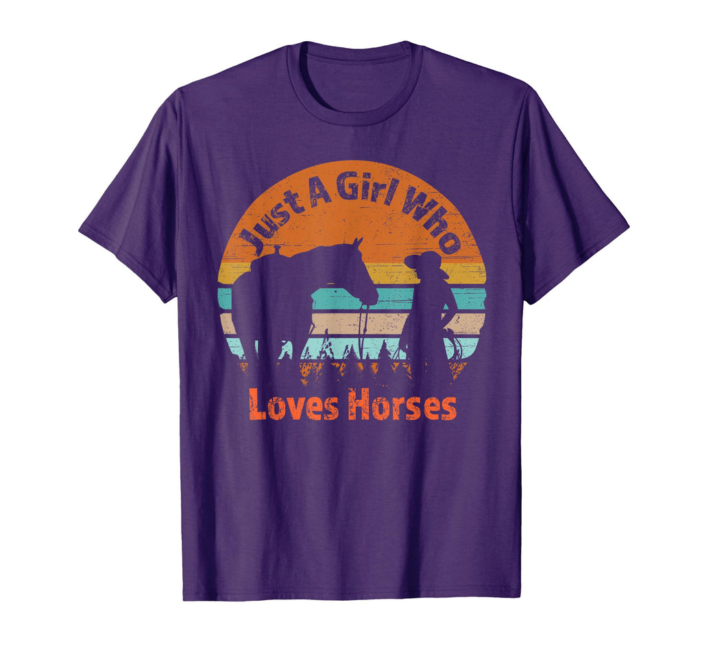 Just Who Loves Her Horse Sunset T-Shirt - Streetwear Style Men Women - T-Shirt, Sweatshirt, Hoodie