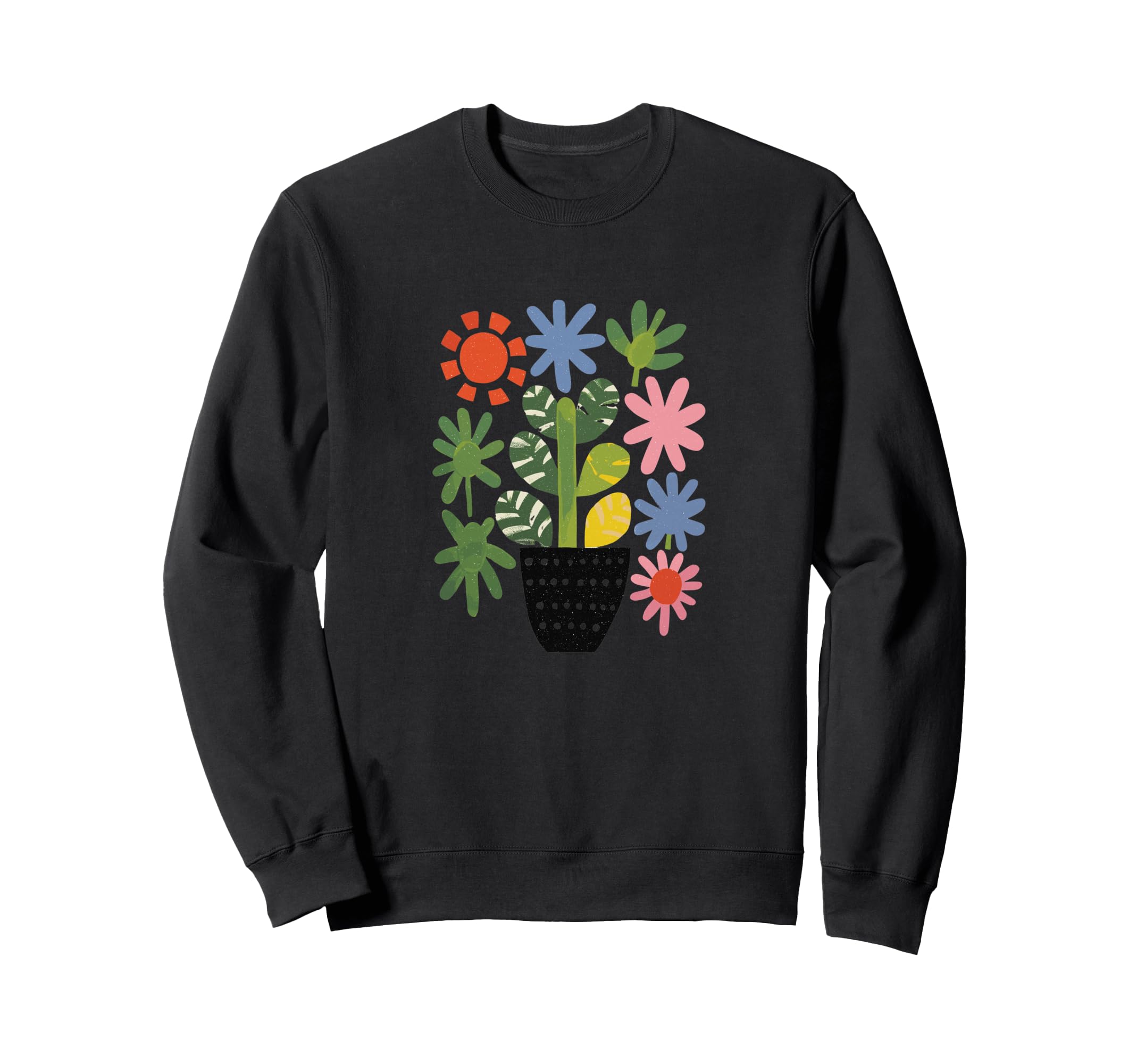 Modern Boho Colorful Floral Sweatshirt - Minimalist Print Men Women - T-Shirt, Sweatshirt, Hoodie
