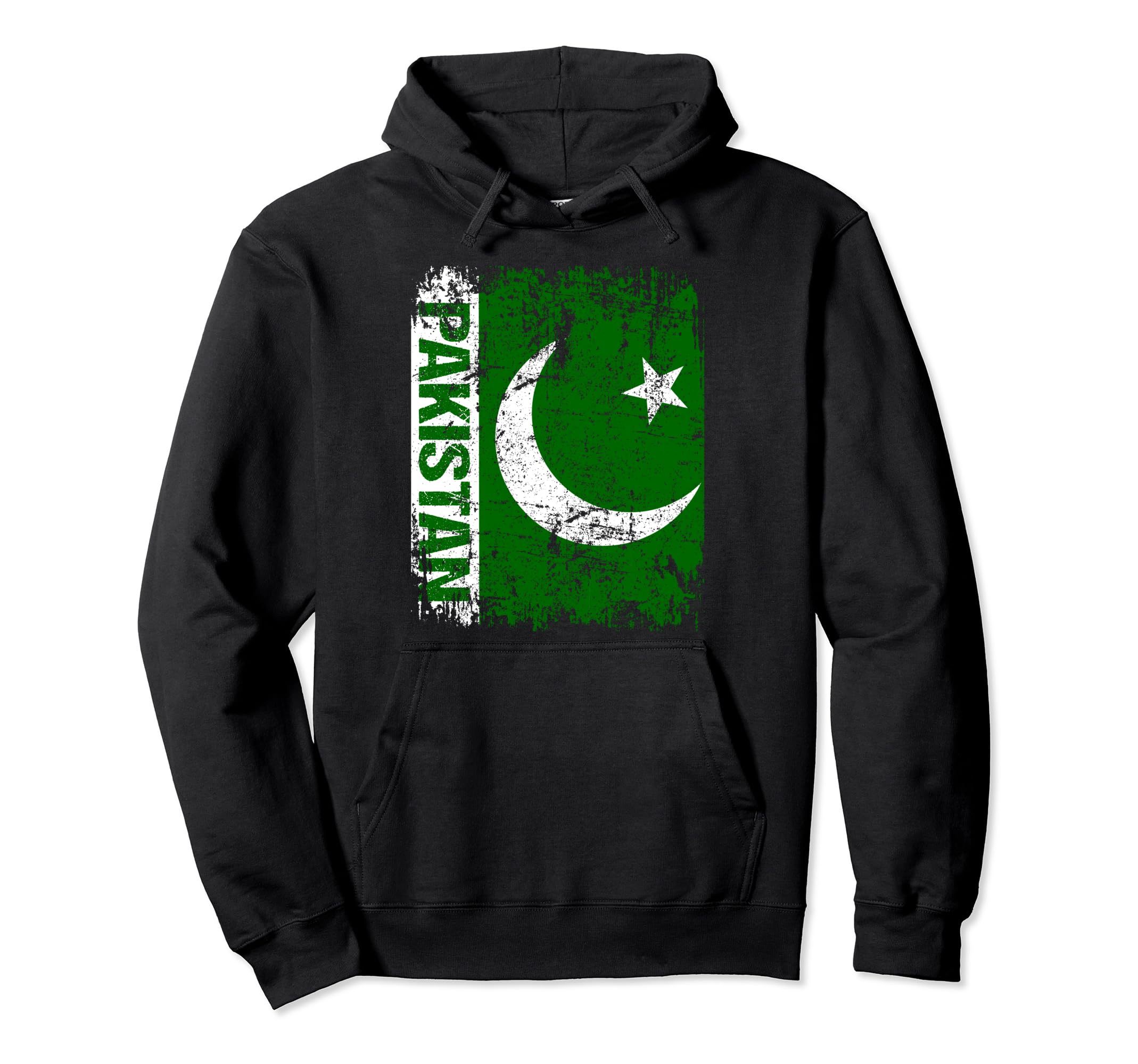 Pakistan Flag Distressed Pakistan Hoodie - Custom Art Print for Adults - T-Shirt, Sweatshirt, Hoodie