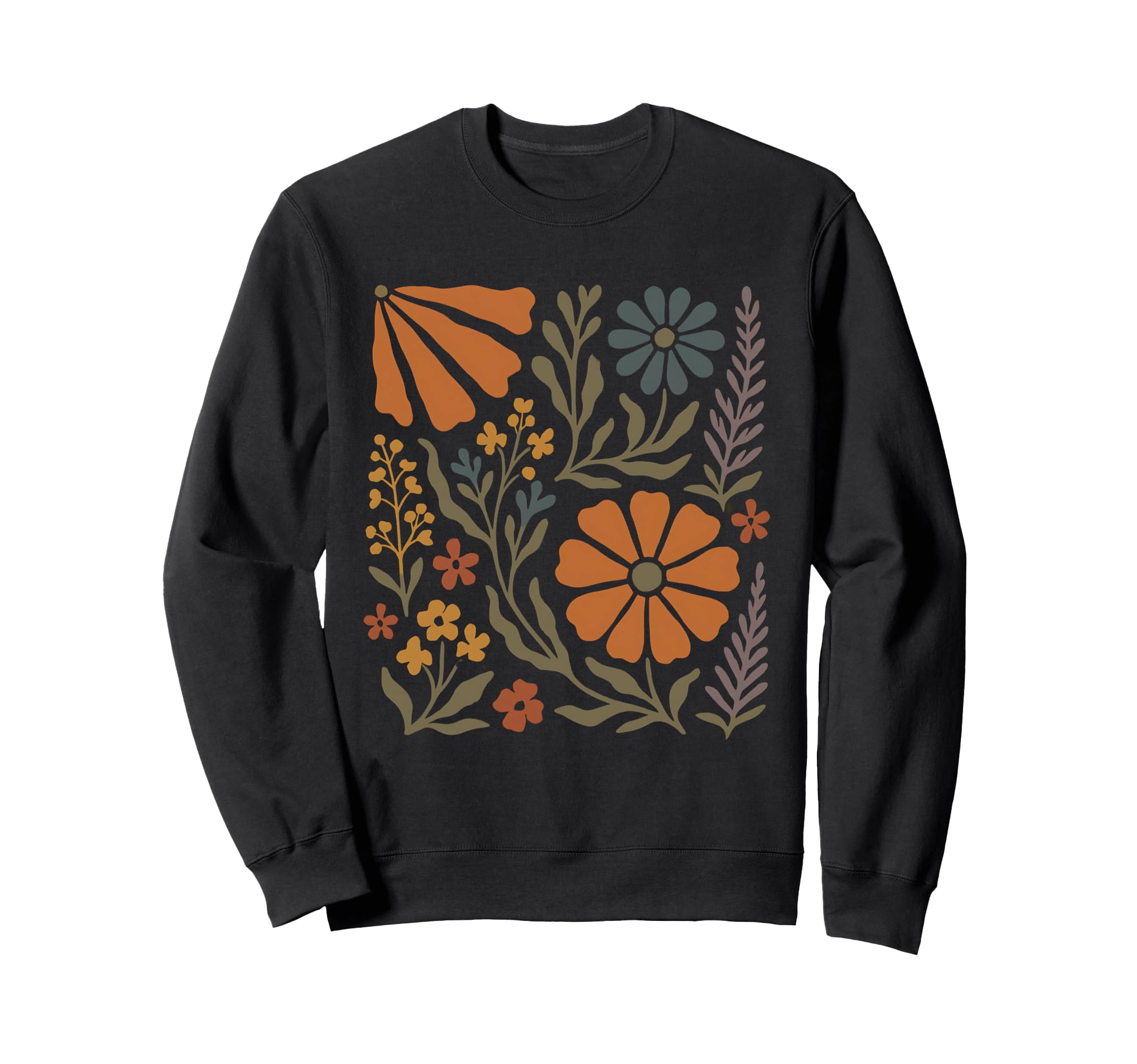 Boho Wildflower Floral Aesthetic Nature Sweatshirt - Unique Graphic Unisex - T-Shirt, Sweatshirt, Hoodie