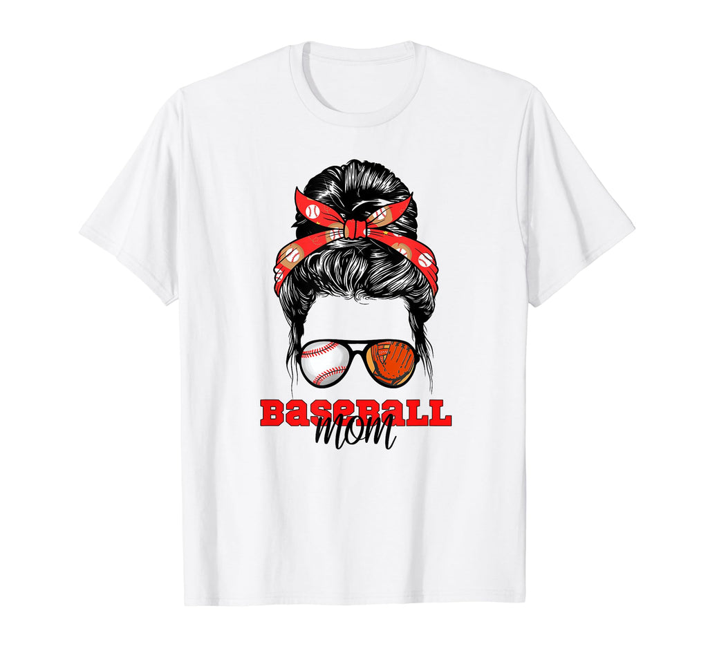 Baseball Mom Messy Bun Mothers Day 2023 T-Shirt - Trendy Graphic Men Women - T-Shirt, Sweatshirt, Hoodie