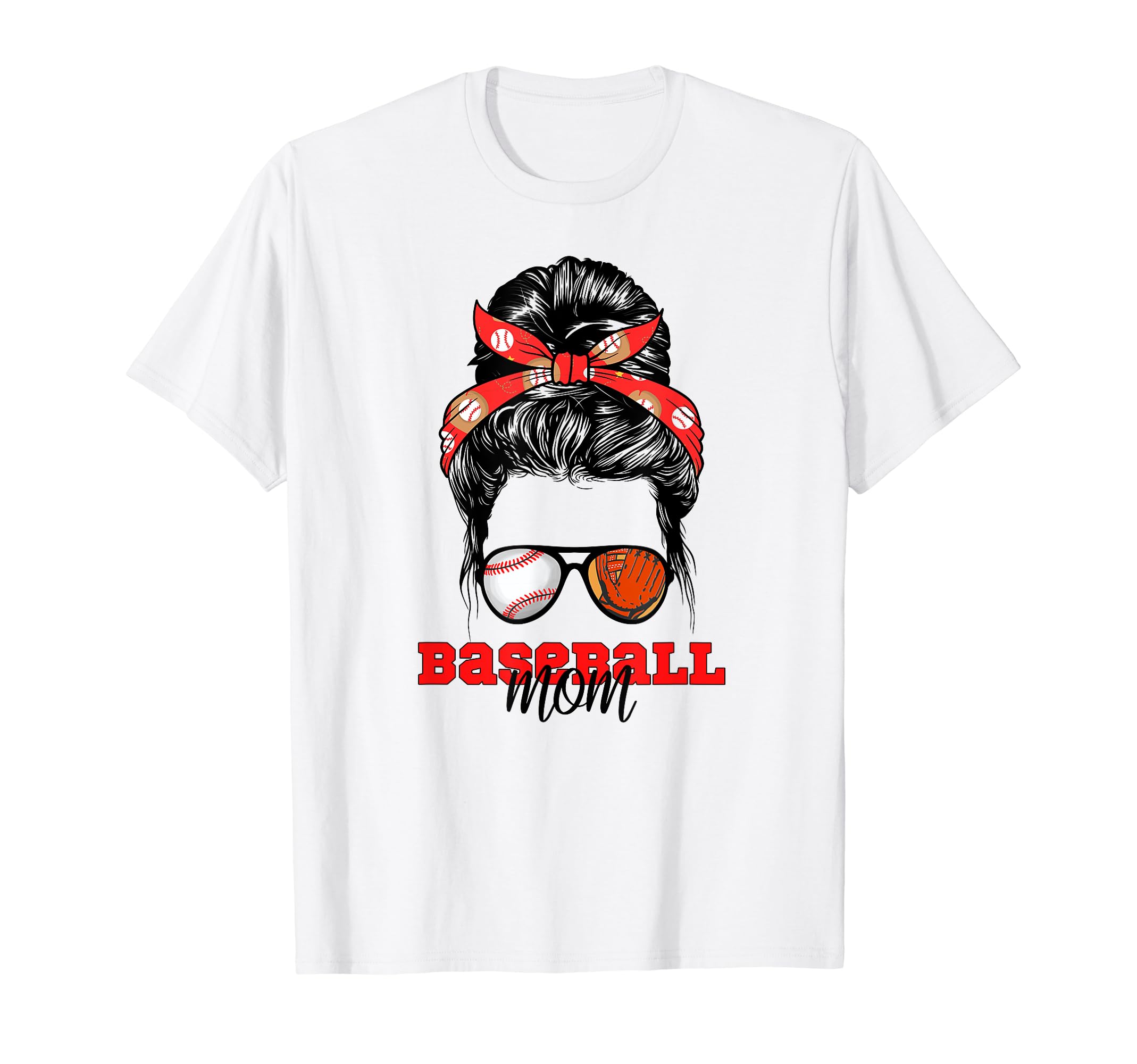 Baseball Mom Messy Bun Mothers Day 2023 T-Shirt - Trendy Graphic Men Women - T-Shirt, Sweatshirt, Hoodie