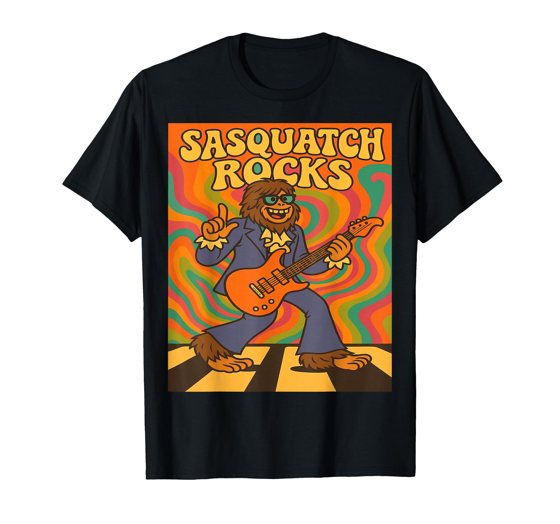 Groovy Psychedelic Sasquatch 60S Swinger T-Shirt - Graphic Print Unisex - T-Shirt, Sweatshirt, Hoodie