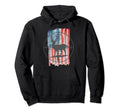 Deer Hunters American Flag Distressed Hoodie - Custom Art Print Men Women - T-Shirt, Sweatshirt, Hoodie