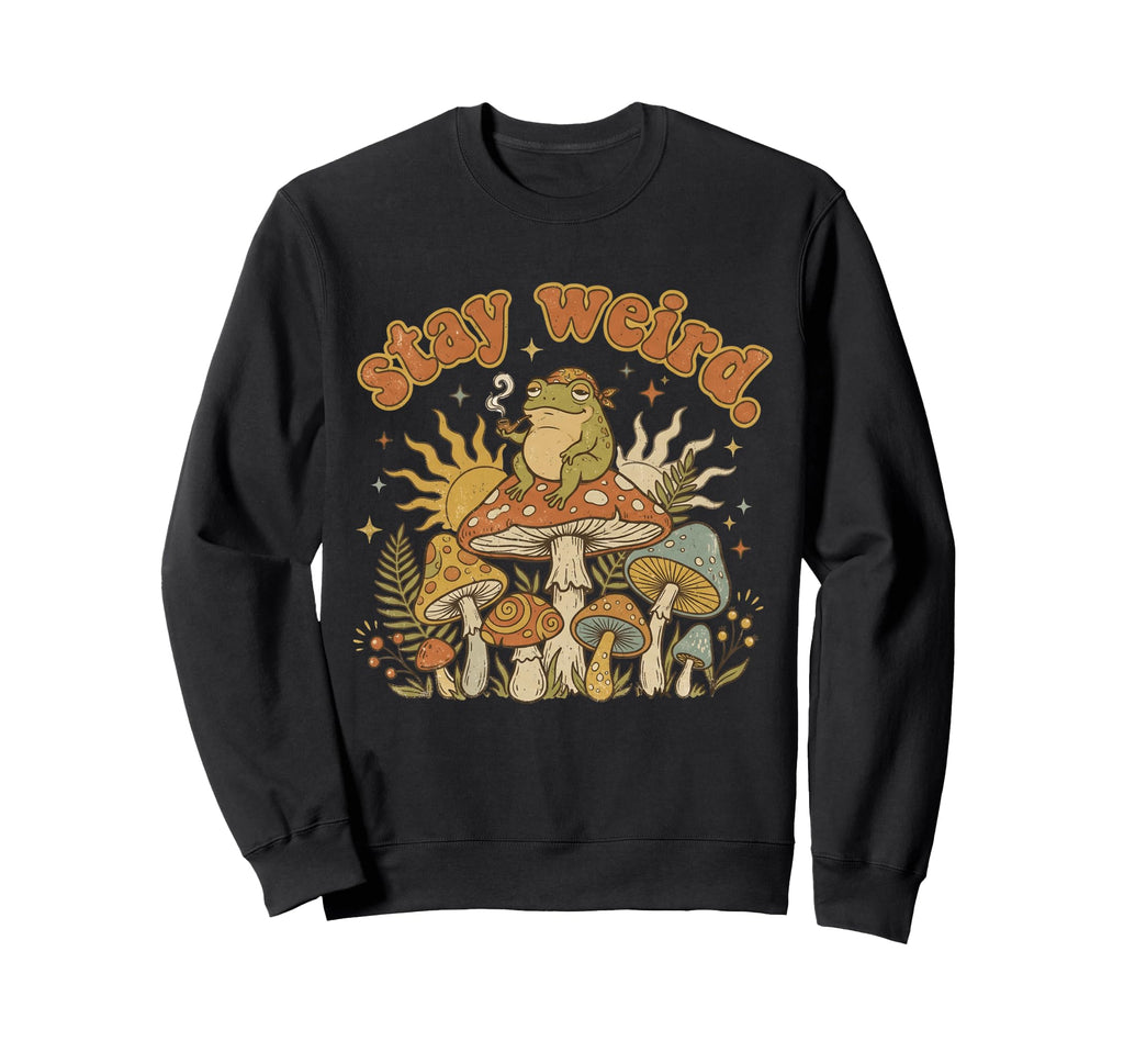 Stay Weird Frog Quirky Y2K Hippie Sweatshirt - Trendy Graphic Men Women - T-Shirt, Sweatshirt, Hoodie