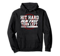Hit Hard Run Fast Turn Links Baseball Hoodie - Novelty Apparel Men Women - T-Shirt, Sweatshirt, Hoodie