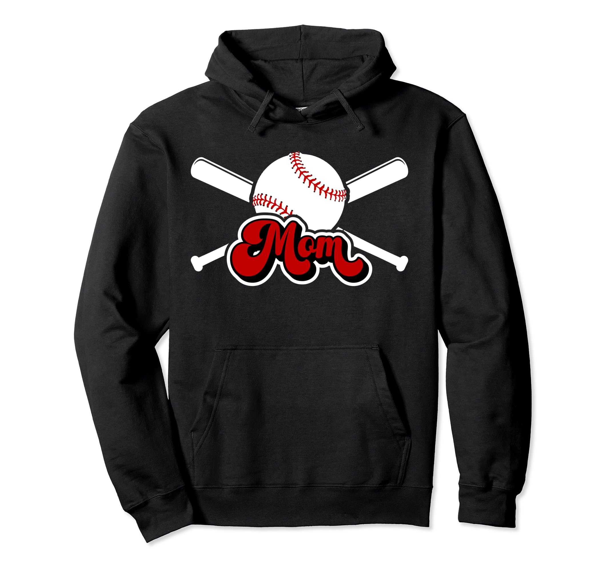 Baseball Mom Baseball Player Mama Hoodie - Fun Novelty Design for Adults - T-Shirt, Sweatshirt, Hoodie