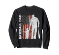 Mens Proud Baseball Dad American Flag Sweatshirt - Novelty Apparel Unisex - T-Shirt, Sweatshirt, Hoodie