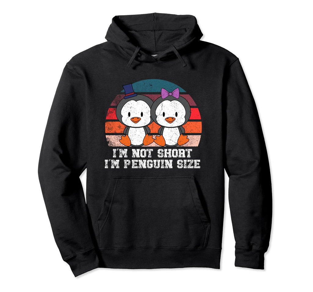 Im Not Short Im Penguin Birds Distressed Hoodie - Aesthetic Graphic Unisex - T-Shirt, Sweatshirt, Hoodie