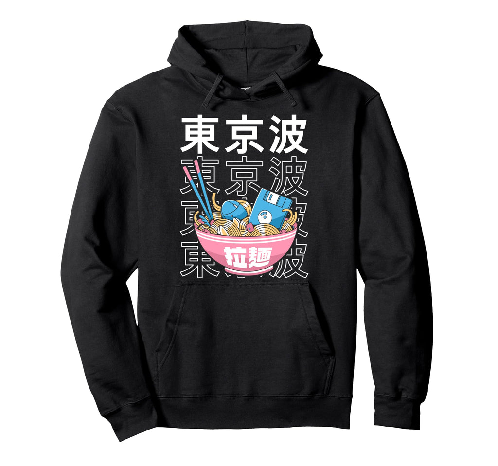 Digital Ramen Bowl Kawaii Aesthetic Hoodie - Graphic Print for Adults - T-Shirt, Sweatshirt, Hoodie