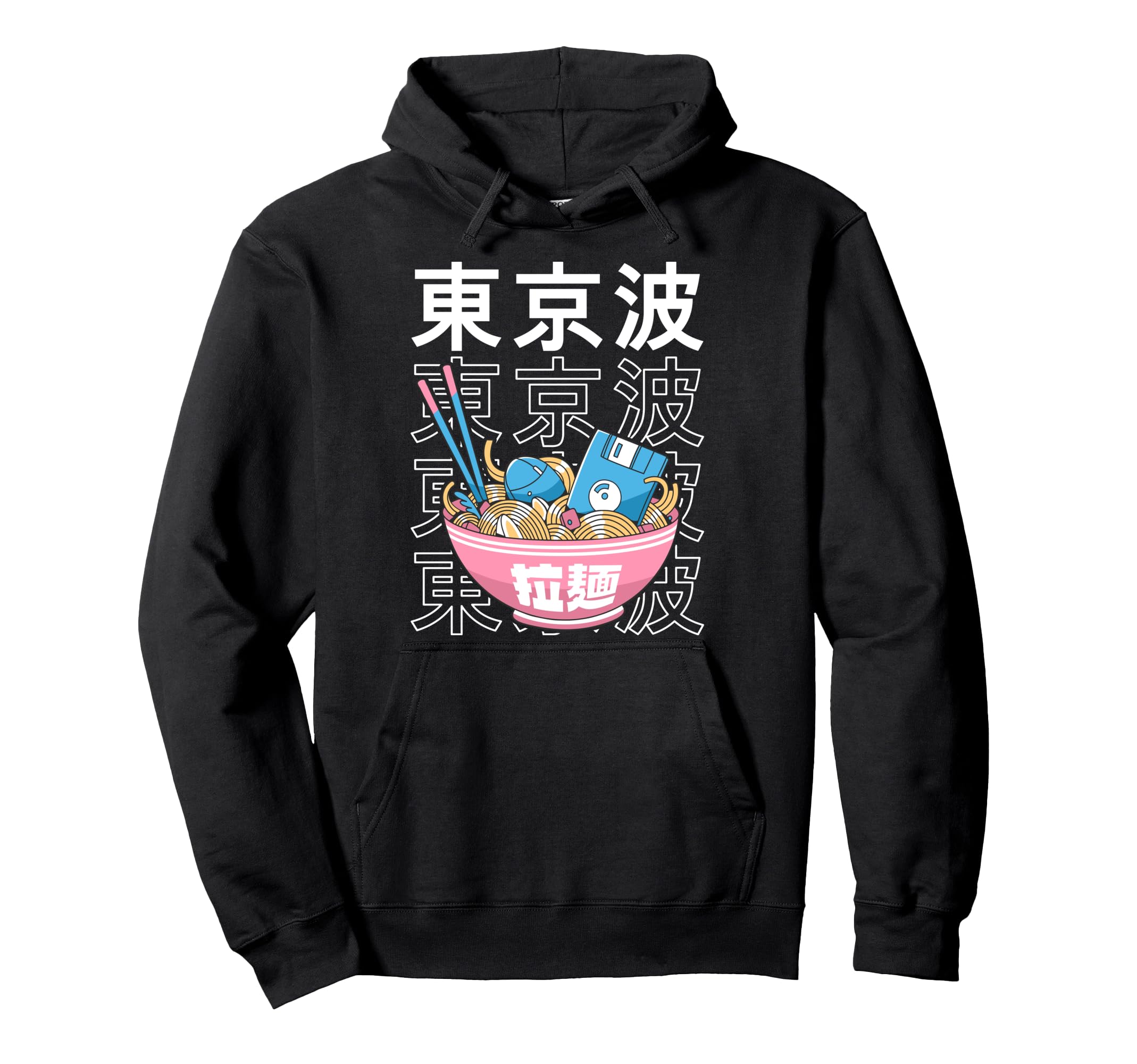 Digital Ramen Bowl Kawaii Aesthetic Hoodie - Graphic Print for Adults - T-Shirt, Sweatshirt, Hoodie