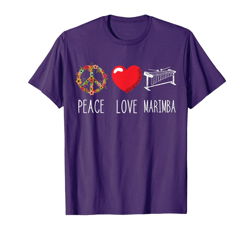 Marimba Love Peace Heart T-Shirt - Casual Everyday Wear for Adults - T-Shirt, Sweatshirt, Hoodie
