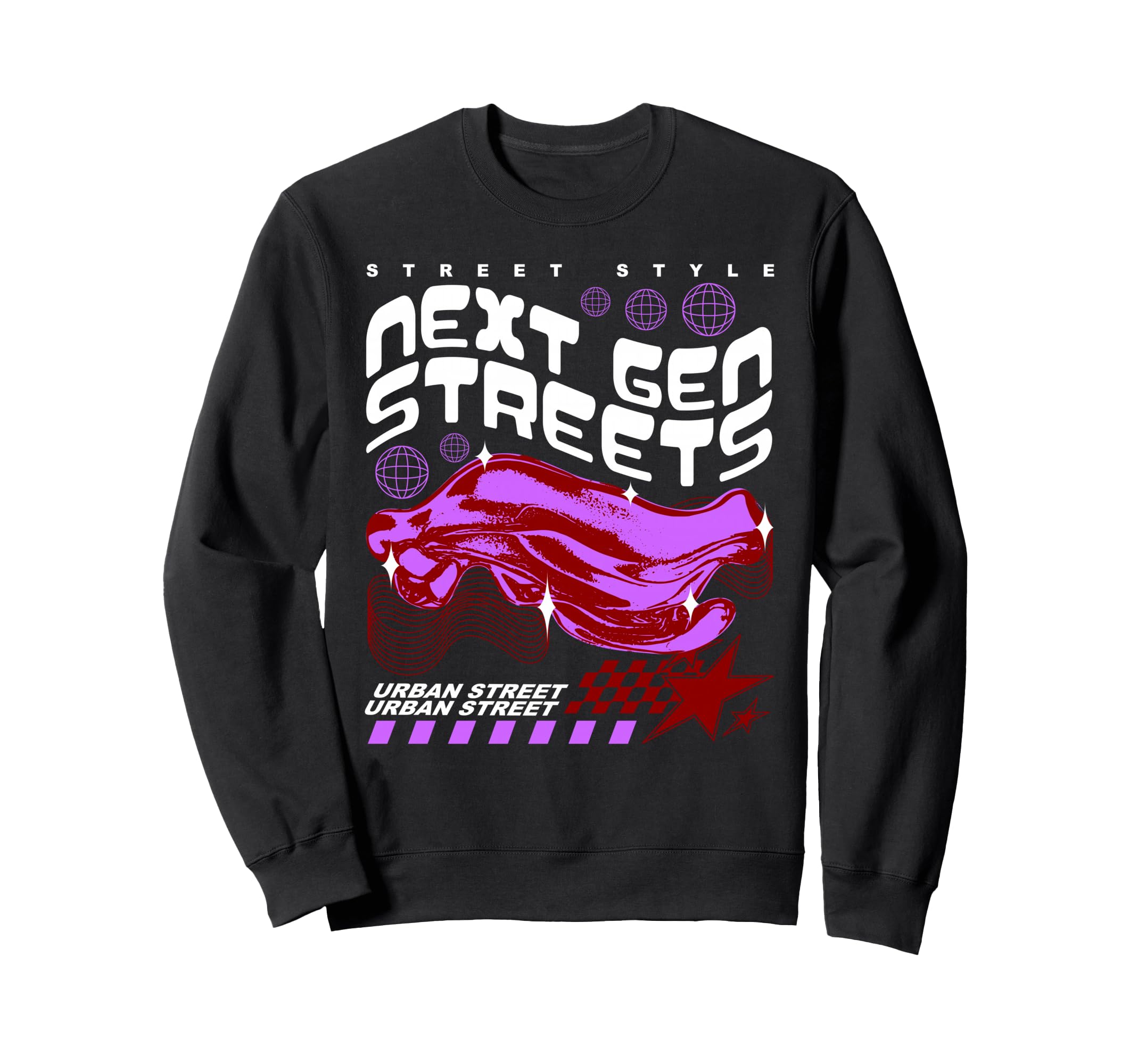 Y2K Streets Bold Urban Graffiti Sweatshirt - Graphic Print Men Women - T-Shirt, Sweatshirt, Hoodie