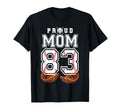 Proud Mom Baseball Player Number 83 T-Shirt - Trendy Graphic for Adults - T-Shirt, Sweatshirt, Hoodie