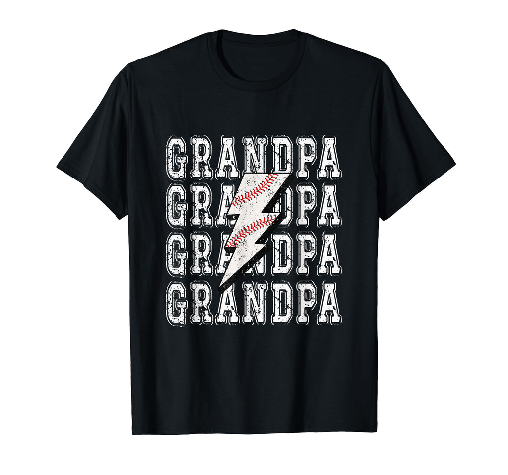 Baseball Grandpa Lightning Bolt T-Shirt - Fun Novelty Design Men Women - T-Shirt, Sweatshirt, Hoodie