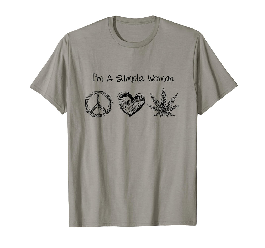 Im Simple Peace Love Marijuana Weed T-Shirt - Minimalist Print for Adults - T-Shirt, Sweatshirt, Hoodie