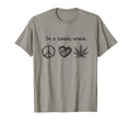 Im Simple Peace Love Marijuana Weed T-Shirt - Minimalist Print for Adults - T-Shirt, Sweatshirt, Hoodie