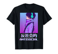 Antisocial Anime Vaporwave Aesthetic Anti T-Shirt - Graphic Print Unisex - T-Shirt, Sweatshirt, Hoodie