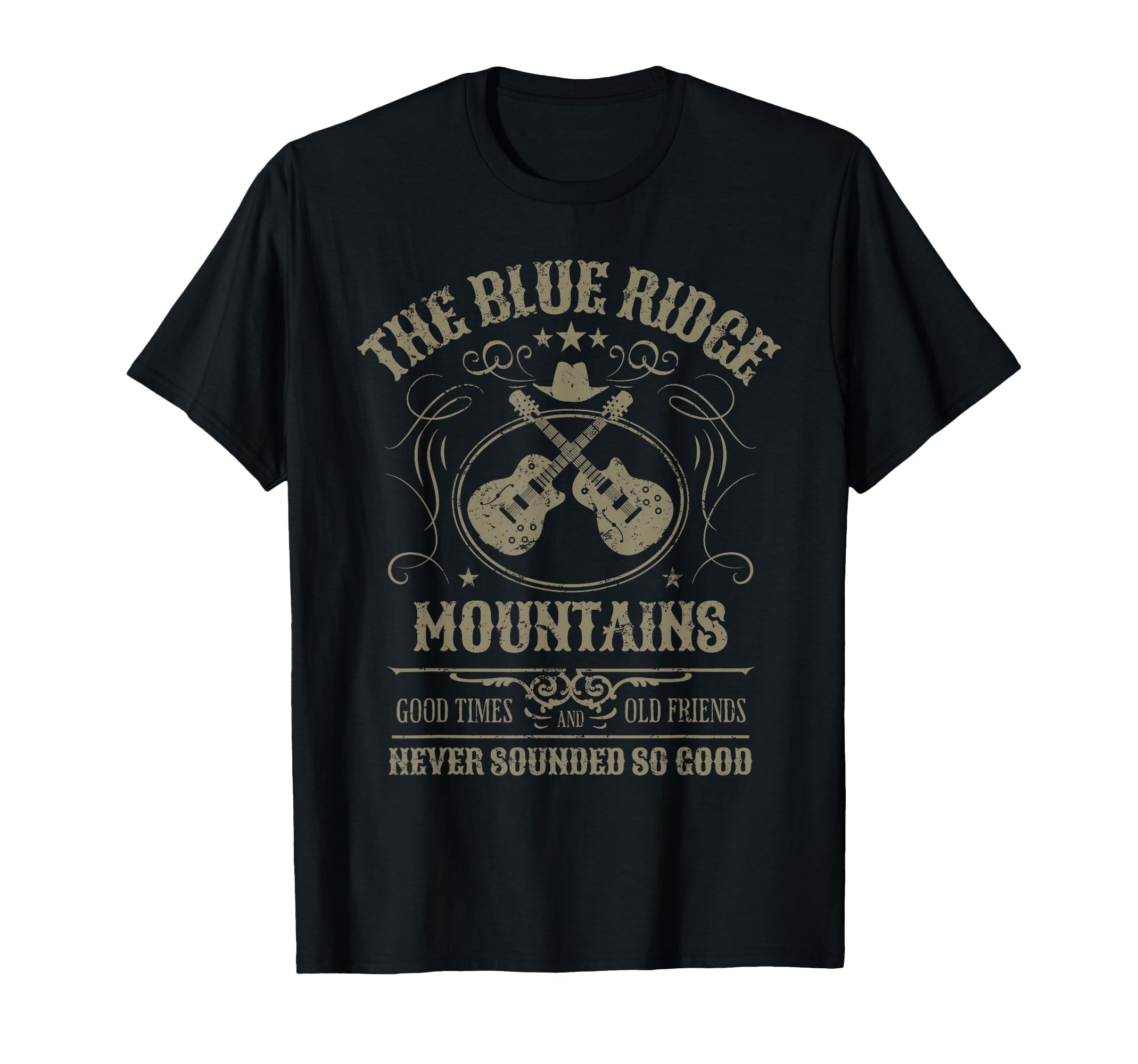 Blue Ridge Mountains Guitars T-Shirt - Minimalist Print for Adults - T-Shirt, Sweatshirt, Hoodie