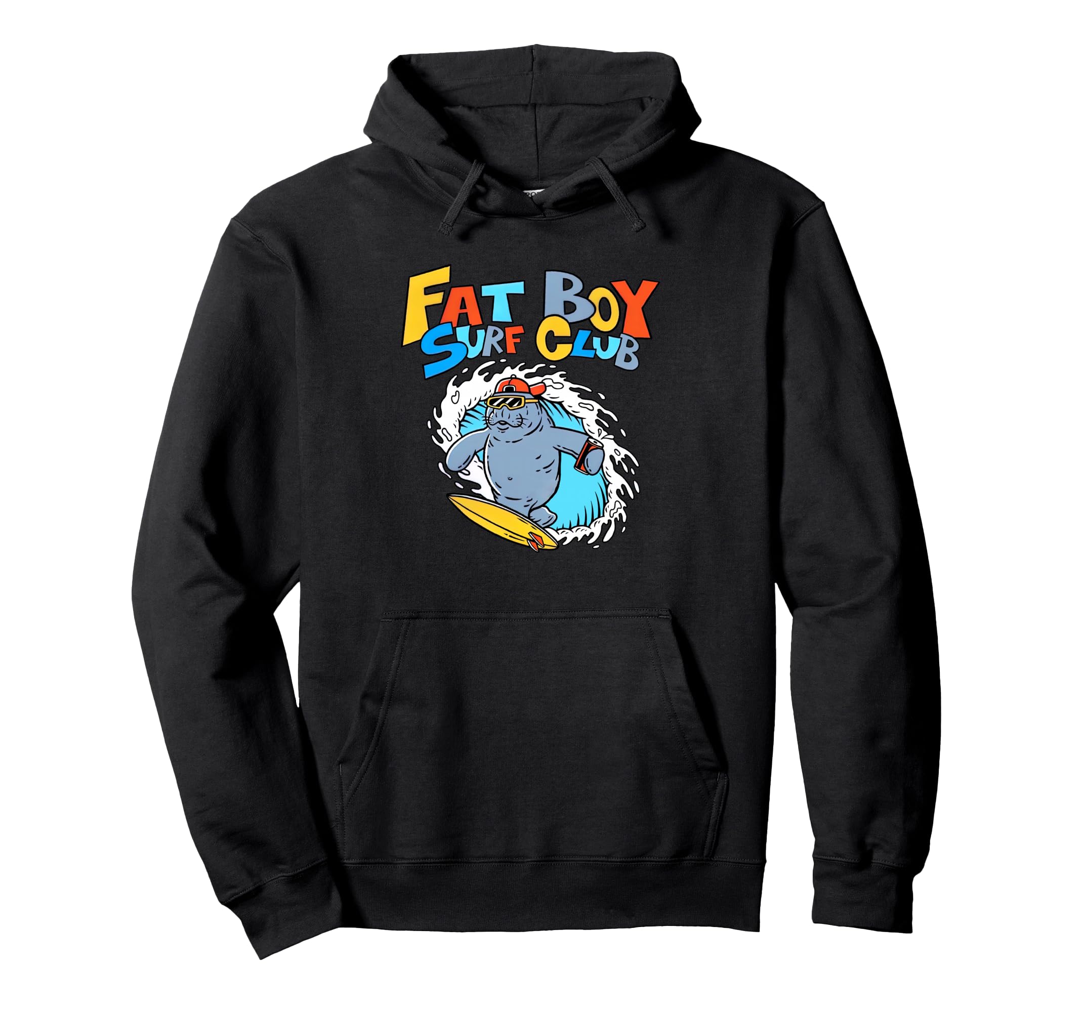 Fat Surf Club Hoodie - Trendy Graphic for Adults - T-Shirt, Sweatshirt, Hoodie
