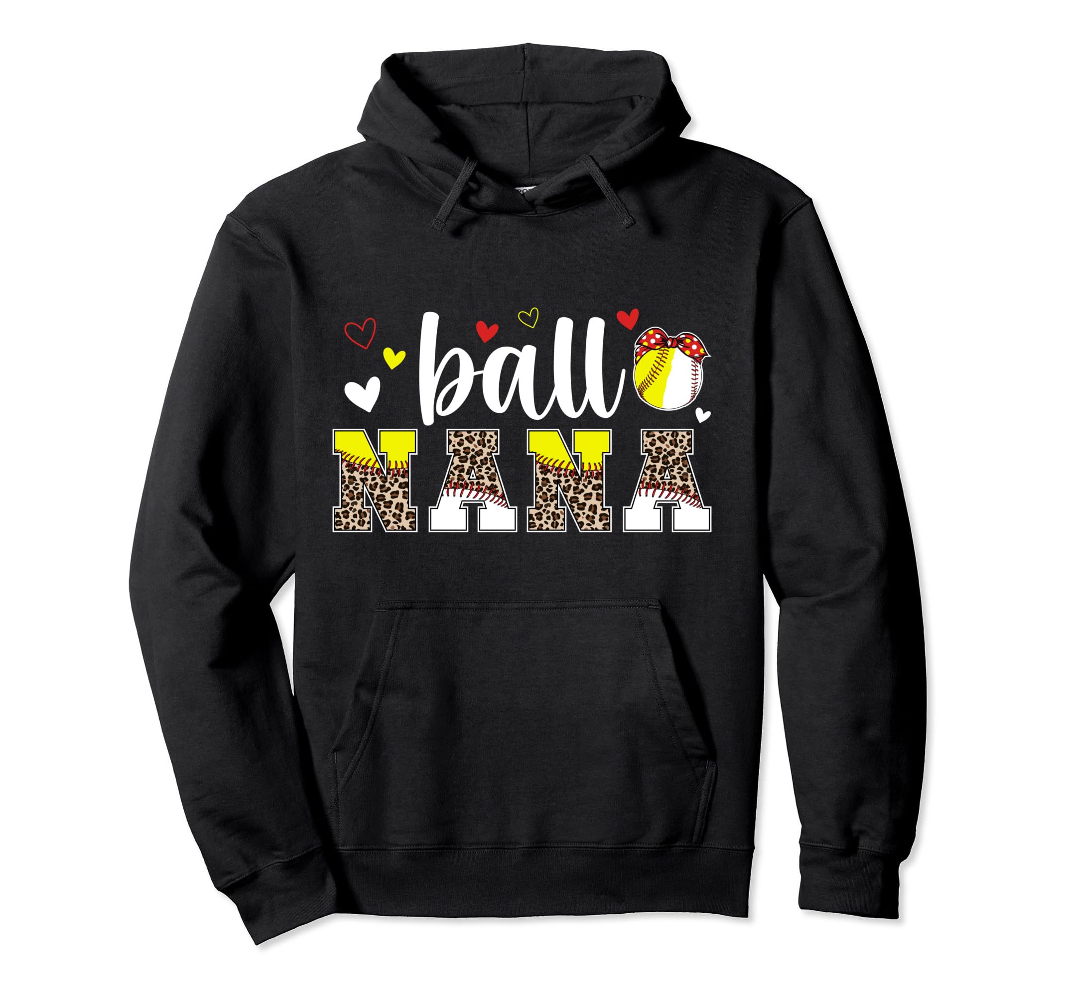 Ball Nana Leopard Baseball Softball Hoodie - Minimalist Print Men Women - T-Shirt, Sweatshirt, Hoodie