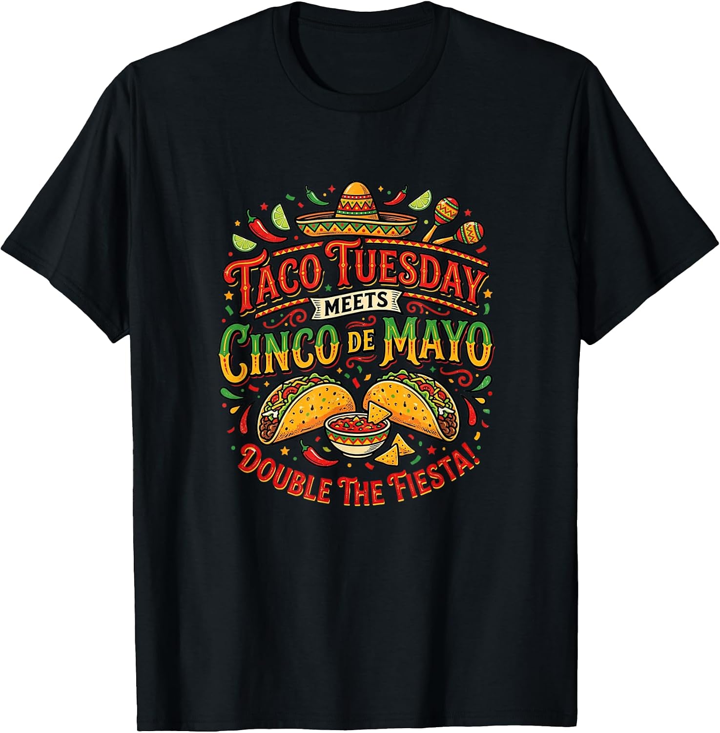 Taco Tuesday Meets Cinco De Mayo Mashup - Adult & Kids T-Shirts, Sweatshirts & Hoodies apparel design preview 1