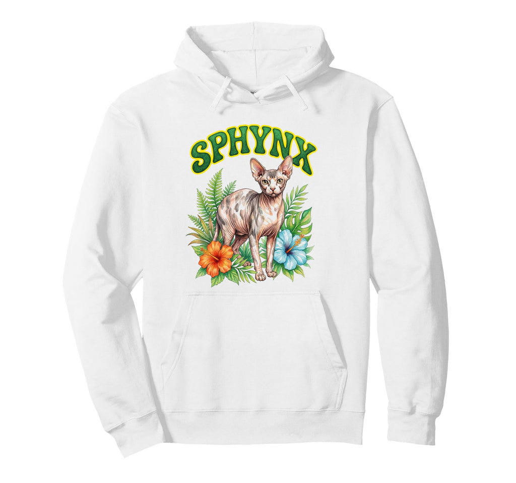 Sphynx Groovy Floral Sphynx Watercolor Hoodie - Aesthetic Graphic Unisex - T-Shirt, Sweatshirt, Hoodie