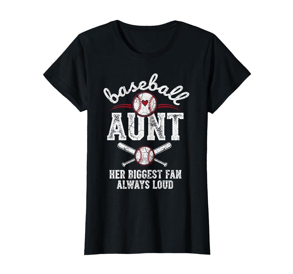 Womens Baseball Aunt Biggest Fan T-Shirt - Trendy Graphic Unisex - T-Shirt, Sweatshirt, Hoodie