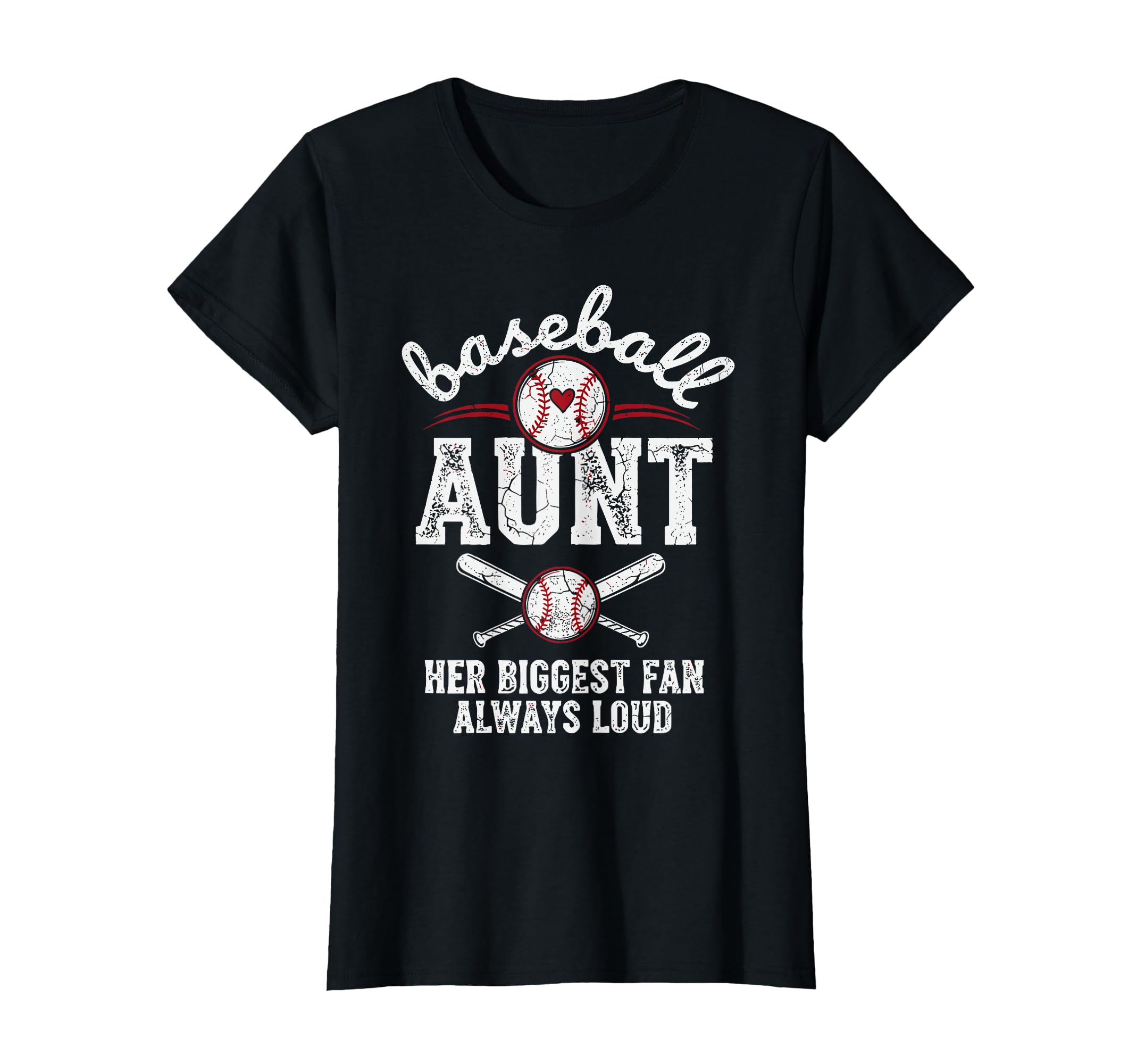 Womens Baseball Aunt Biggest Fan T-Shirt - Trendy Graphic Unisex - T-Shirt, Sweatshirt, Hoodie