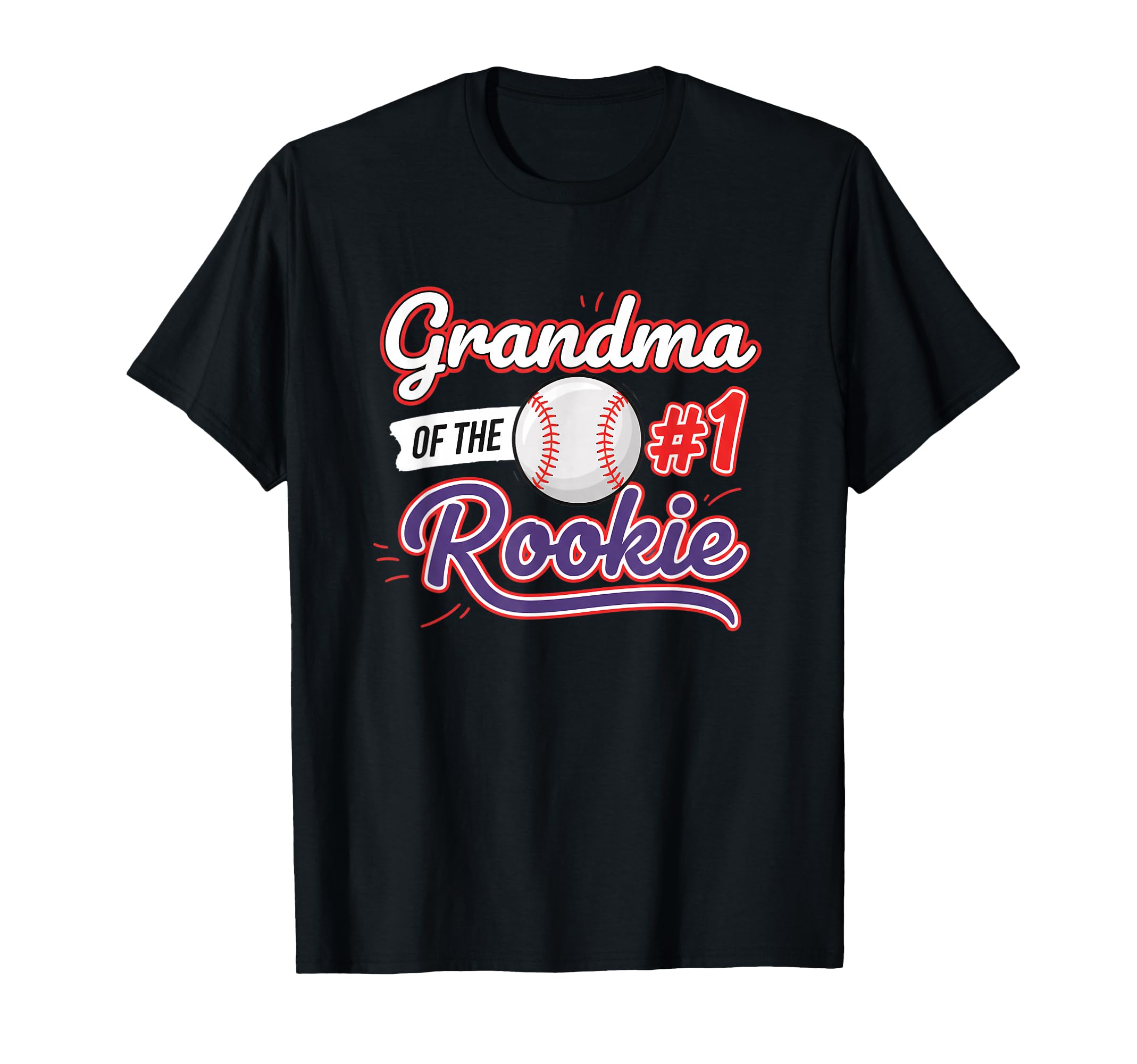 Grandparent Grandma 1 Rookie Baseball T-Shirt - Unique Graphic Men Women - T-Shirt, Sweatshirt, Hoodie