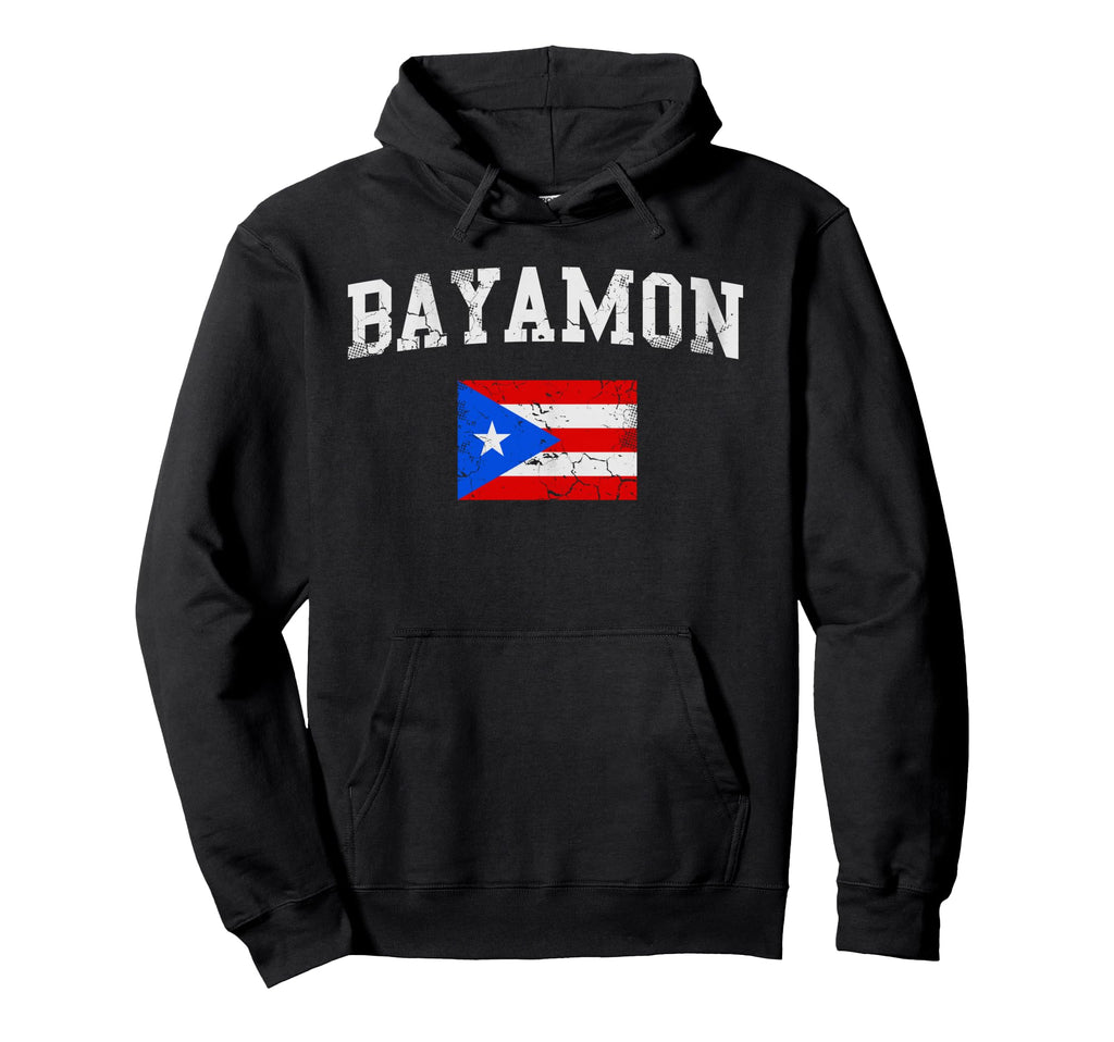 Bayamon Puerto Rico Flag Distressed Hoodie - Aesthetic Graphic Men Women - T-Shirt, Sweatshirt, Hoodie