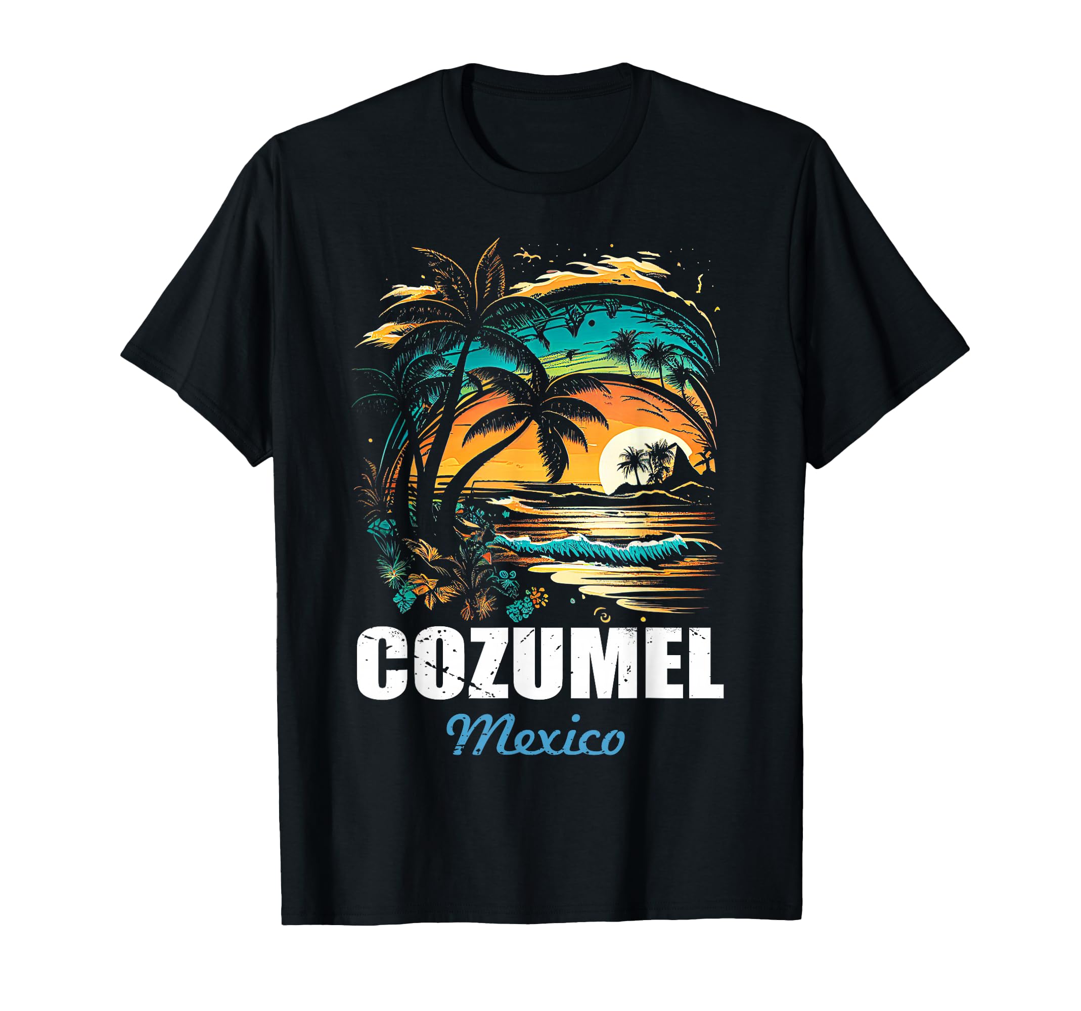 Cozumel Mexico Sunset Vacation T-Shirt - Fun Novelty Design for Adults - T-Shirt, Sweatshirt, Hoodie