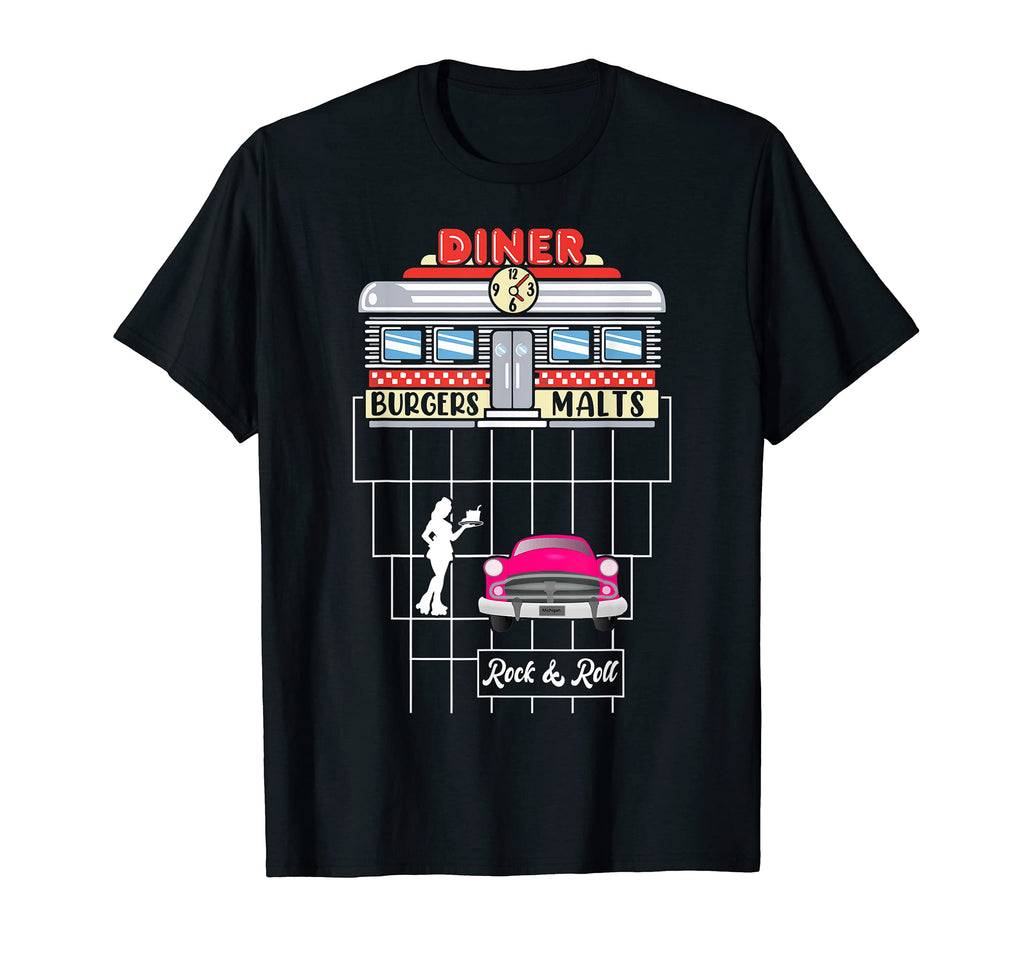 Diner Burgers Malts T-Shirt - Novelty Apparel for Adults - T-Shirt, Sweatshirt, Hoodie