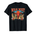 Wild West Cowboy Skull Floral Cowboy T-Shirt - Unique Graphic Men Women - T-Shirt, Sweatshirt, Hoodie