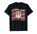 Baseball Mama Leopard Happy Face T-Shirt - Novelty Apparel for Adults - T-Shirt, Sweatshirt, Hoodie