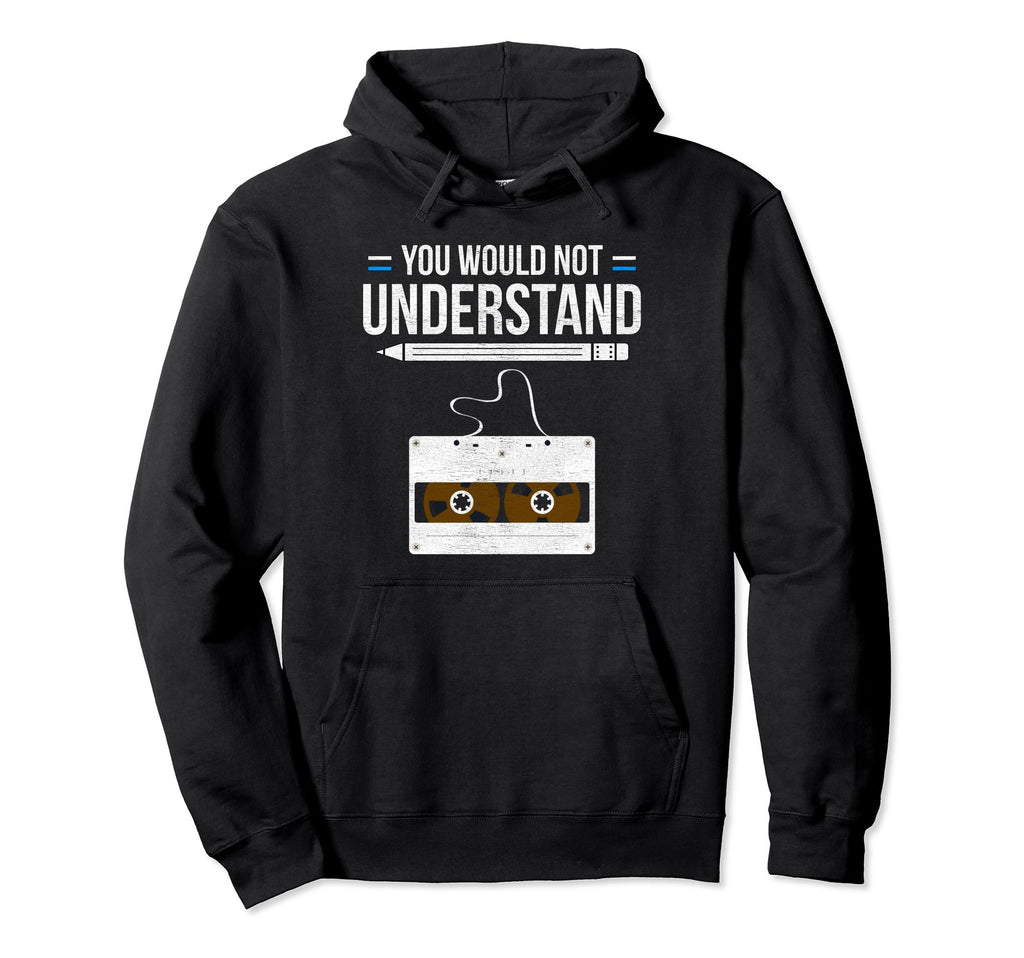 Cassette Tape Music Hoodie - Casual Everyday Wear Men Women - T-Shirt, Sweatshirt, Hoodie