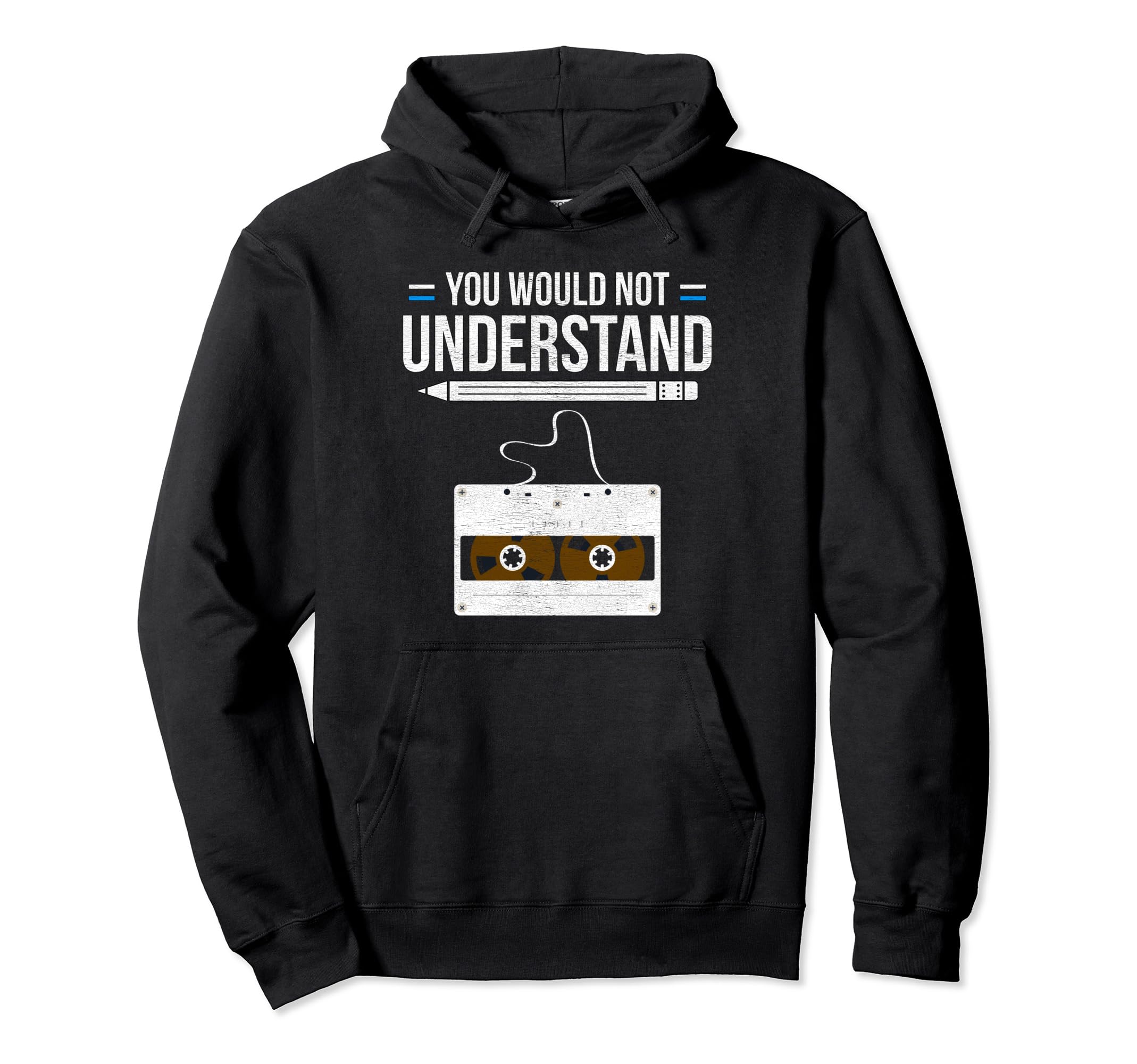 Cassette Tape Music Hoodie - Casual Everyday Wear Men Women - T-Shirt, Sweatshirt, Hoodie
