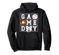 Game Day Baseball Bow Baseball Game Day Hoodie - Graphic Print for Adults - T-Shirt, Sweatshirt, Hoodie