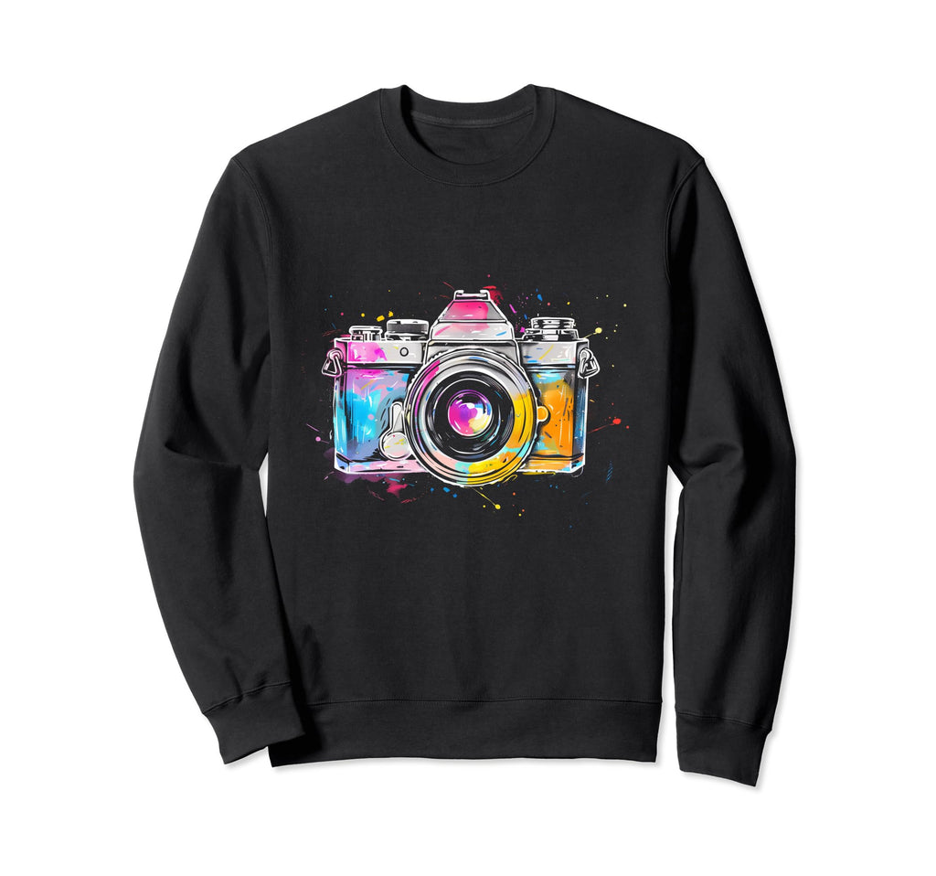 Camera Photography Watercolor Sweatshirt - Fun Novelty Design Men Women - T-Shirt, Sweatshirt, Hoodie