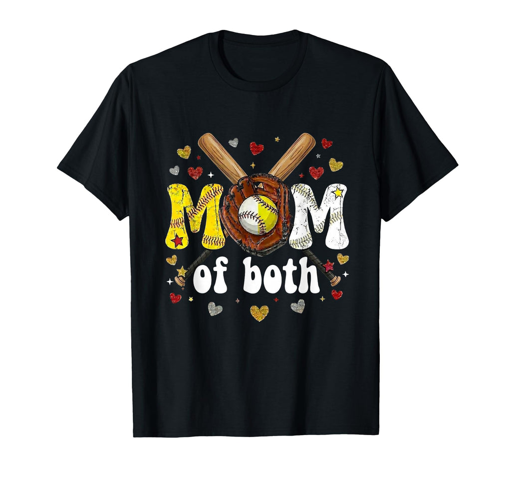 Mom Both Game Day Baseball Softball T-Shirt - Trendy Graphic Unisex - T-Shirt, Sweatshirt, Hoodie