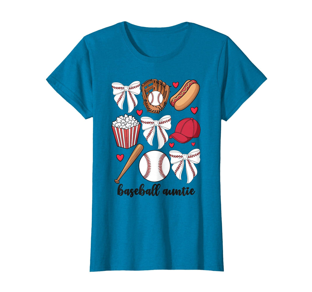 Baseball Auntie Coquette Bow Nephew T-Shirt - Unique Graphic Men Women - T-Shirt, Sweatshirt, Hoodie