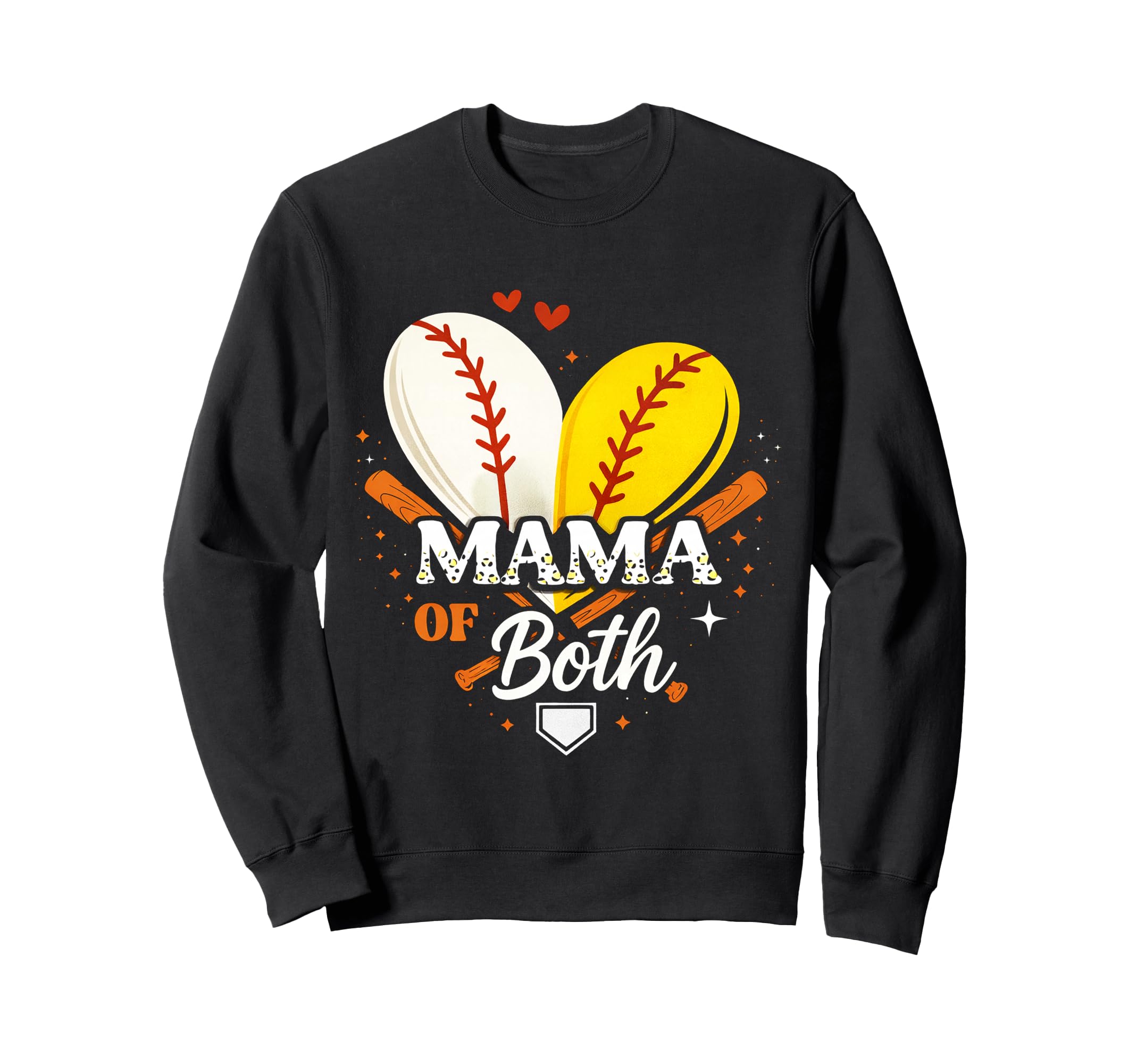 Mama Both Baseball Softball Game Day Sweatshirt - Aesthetic Graphic Unisex - T-Shirt, Sweatshirt, Hoodie