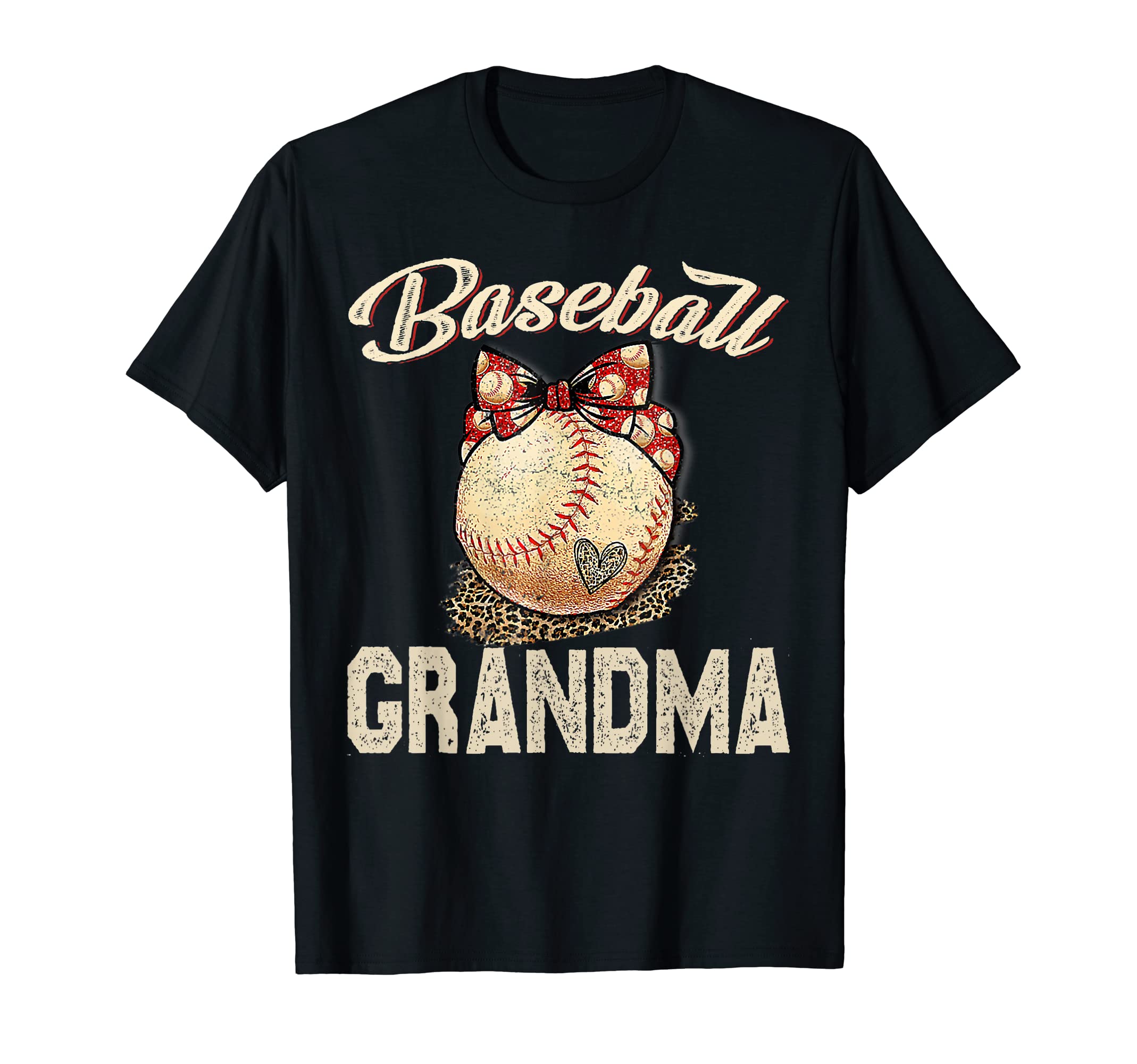Softball Baseball Grandma Leopard T-Shirt - Minimalist Print for Adults - T-Shirt, Sweatshirt, Hoodie