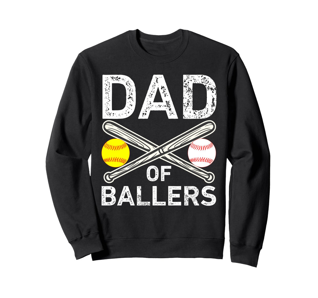 Funny Dad Ballers Baseball Sweatshirt - Minimalist Print for Adults - T-Shirt, Sweatshirt, Hoodie