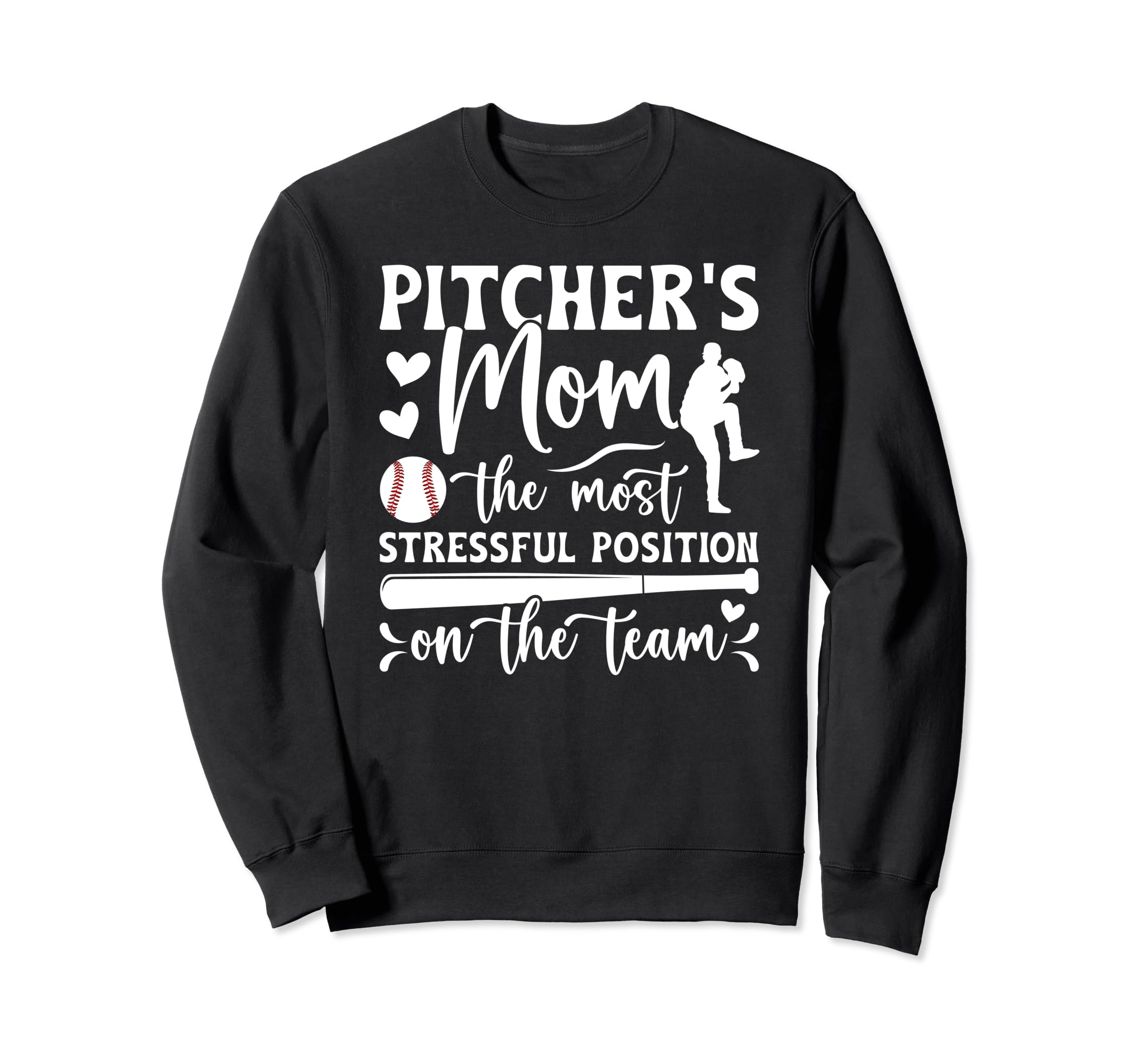 Baseball Pitcher Mom Funny Mom Sweatshirt - Unique Graphic Men Women - T-Shirt, Sweatshirt, Hoodie