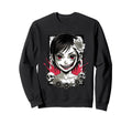 Horror Anime Goth Oni Mask Creepy Sweatshirt - Minimalist Print Men Women - T-Shirt, Sweatshirt, Hoodie