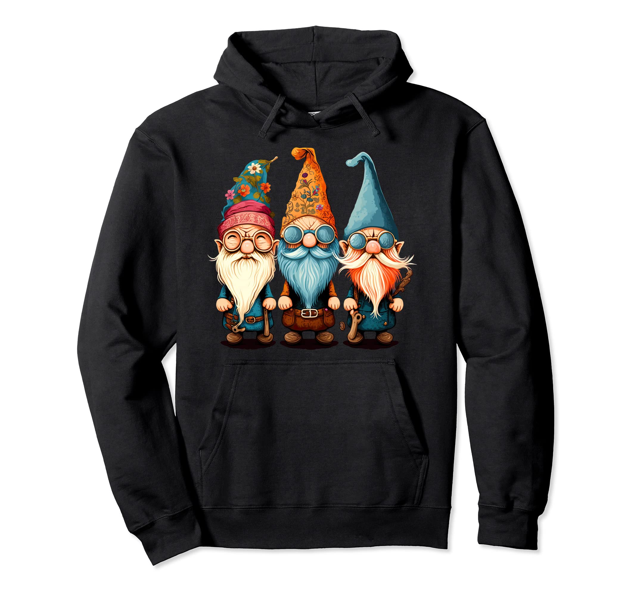 Gnome And Funny Gnome Hippie Sunflower Hoodie - Minimalist Print Unisex - T-Shirt, Sweatshirt, Hoodie