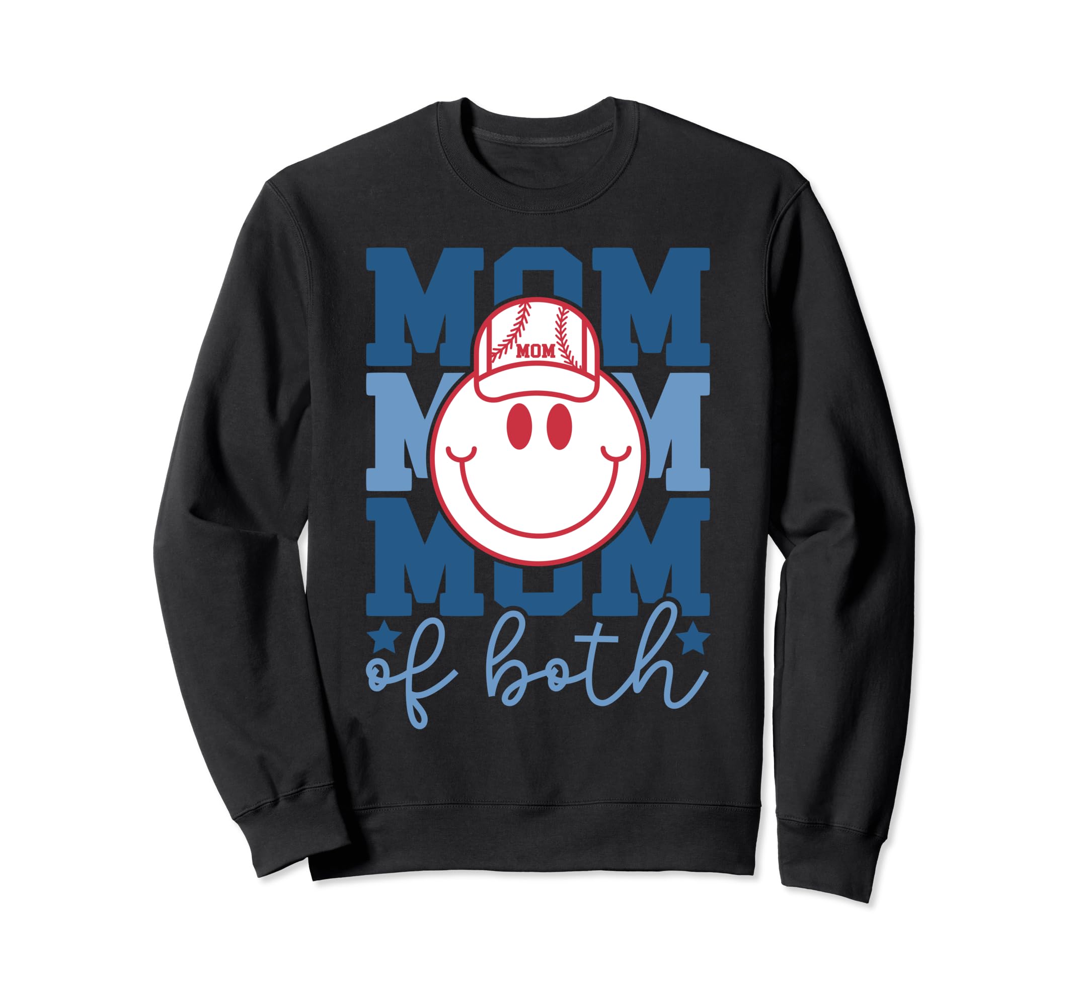 Mom Both Softball Baseball Mama Moms Sweatshirt - Graphic Print for Adults - T-Shirt, Sweatshirt, Hoodie
